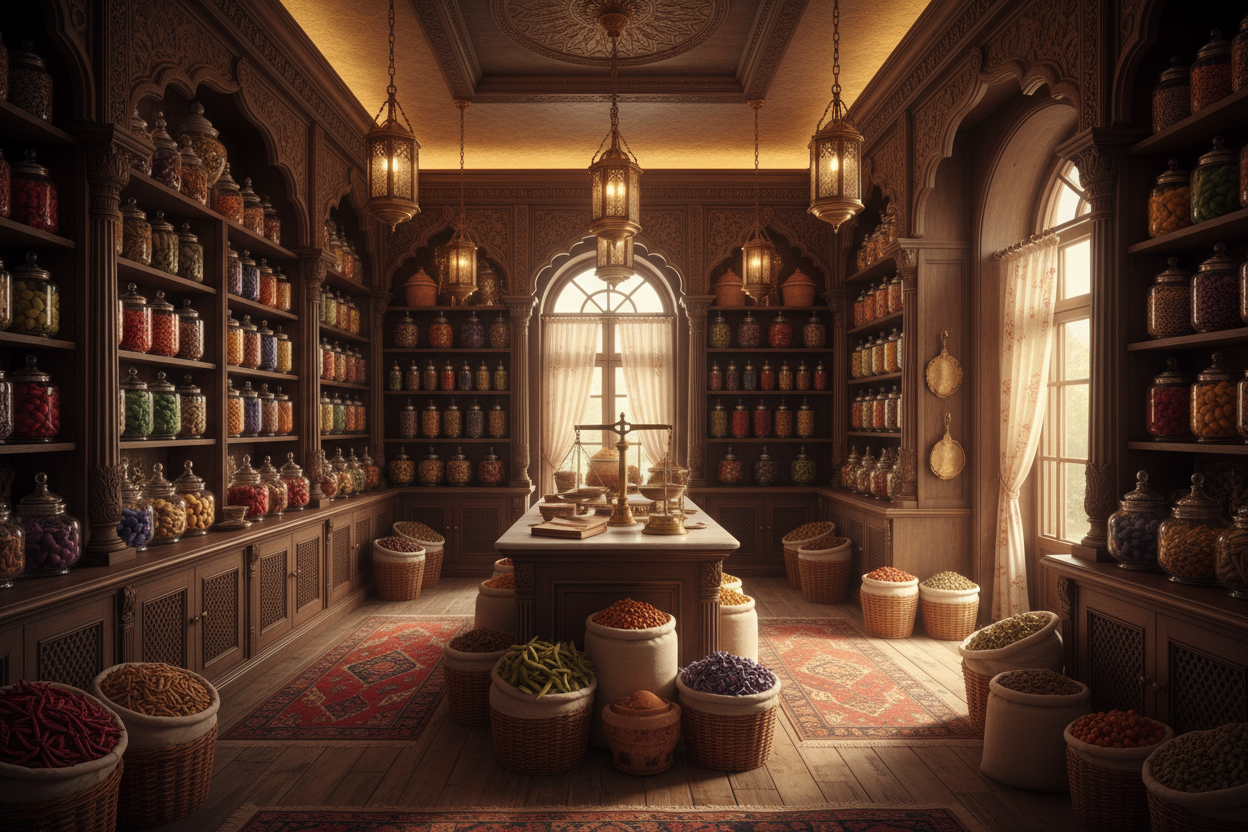 Luxury Colonial Indian Spice Shop